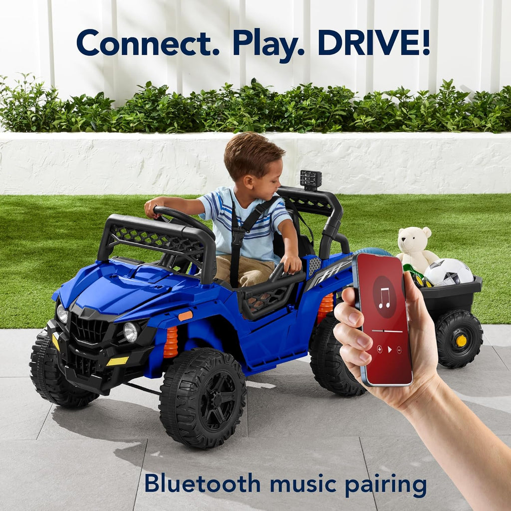 Children's black UTV electric children's car