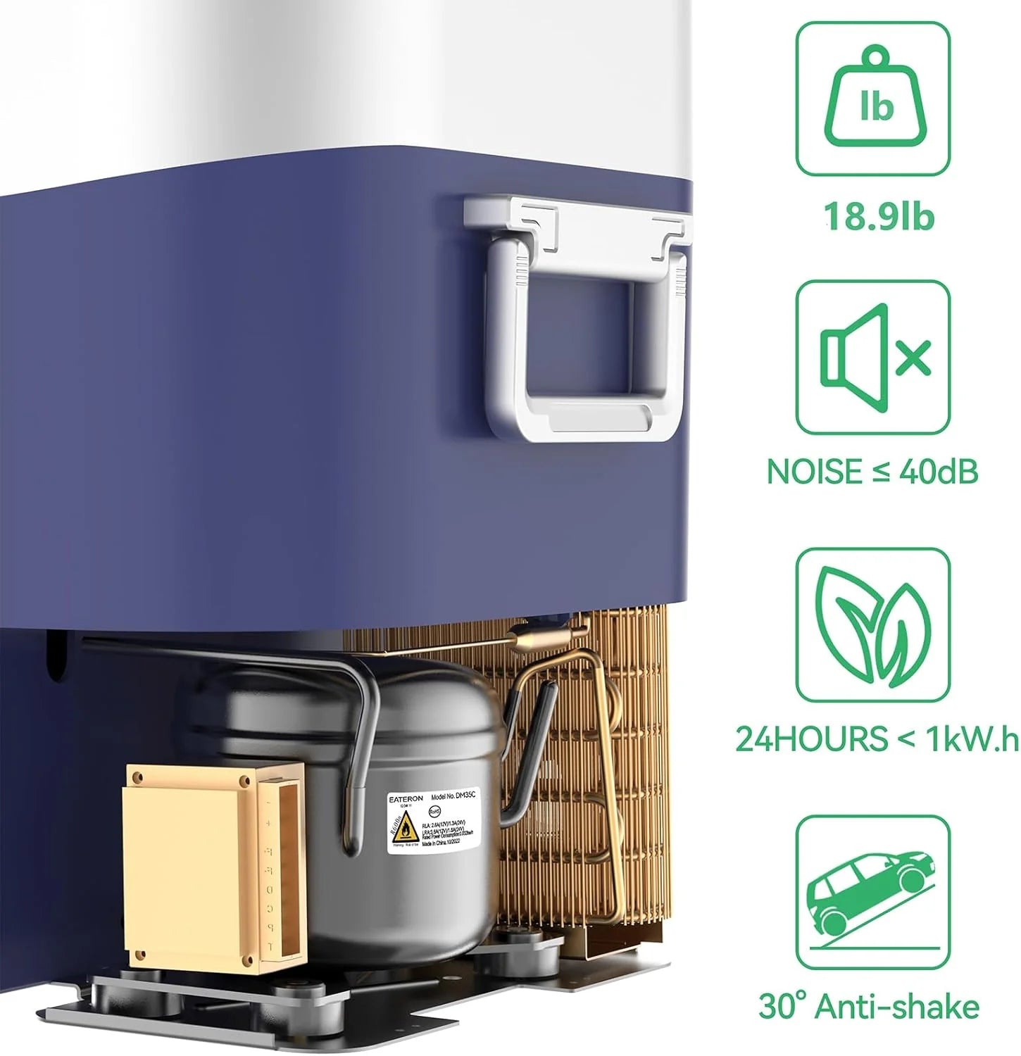Car Fridge Portable 12 Volt Refrigerator 23 Quart (22 Liter) Freezer Compressor Cooler 12V/24V DC