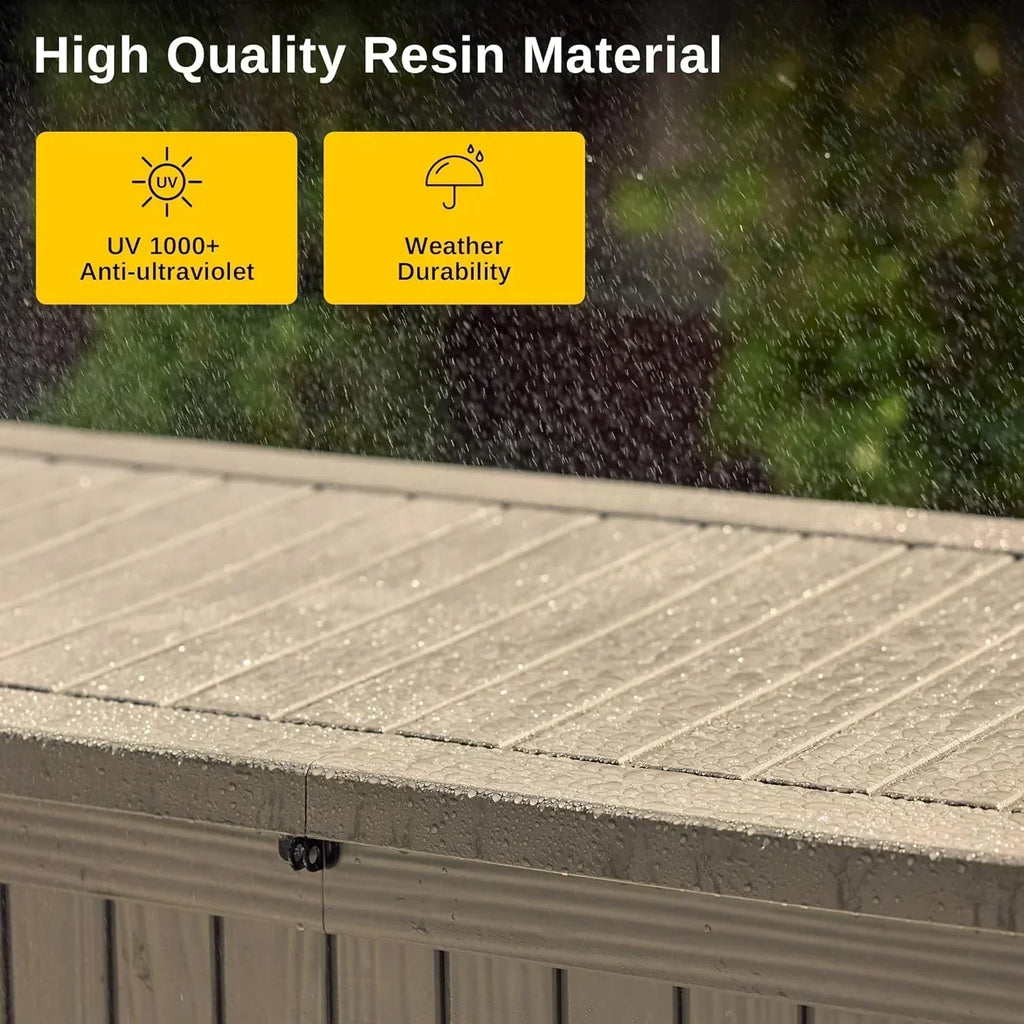 EAST OAK Outdoor Storage Box 60 Gallon Deck Box Indoor and Outdoor Use Waterproof Resin Storage