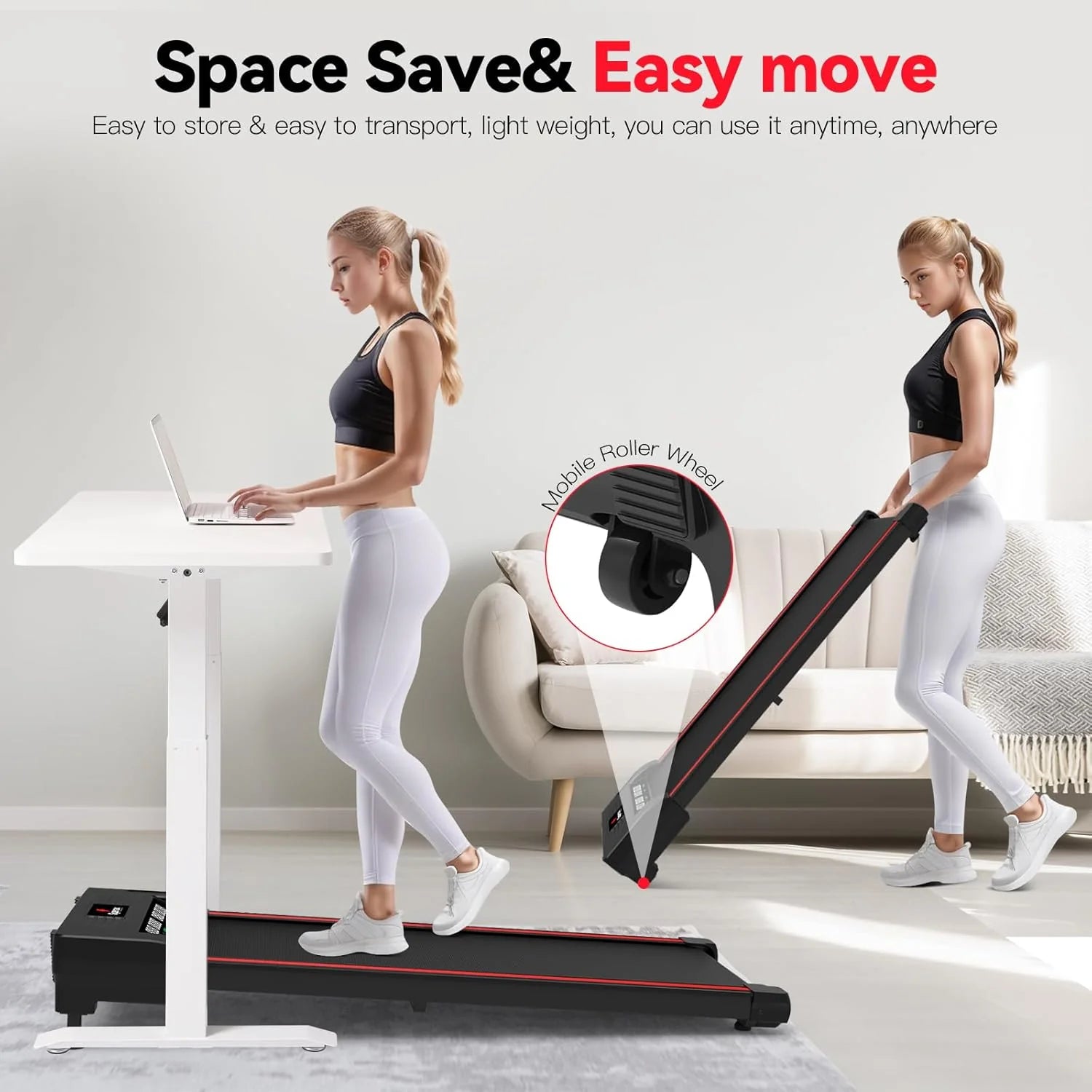 Sperax Walking Vibration Pad with APP, 3 in 1 Under Desk Treadmill, 2.5HP Low Noise Walking Treadmill Pad with Remote Control,Portable Treadmills for Home Office