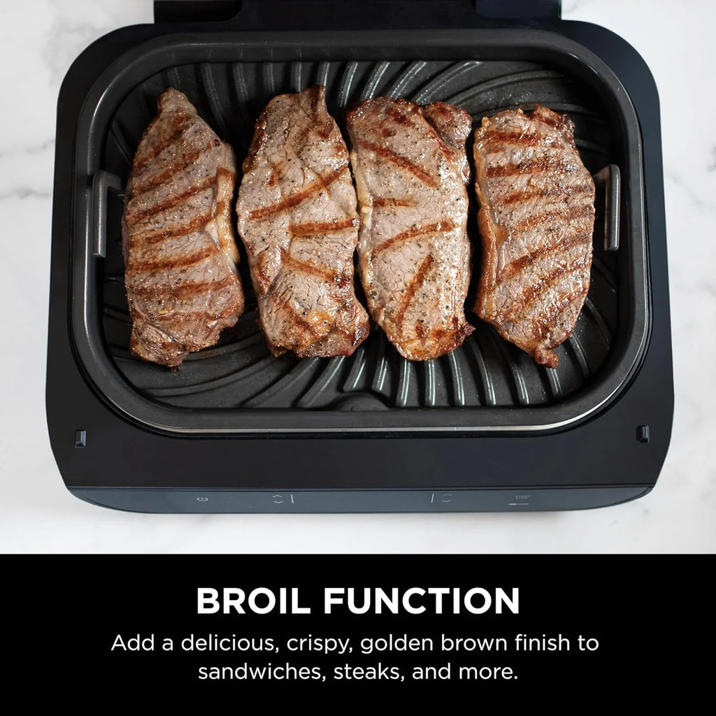 Ninja Foodi Smart XL 6-in-1 Indoor Grill with Air Fry, Bake, Roast, Broil, and Dehydrate, Smart Thermometer