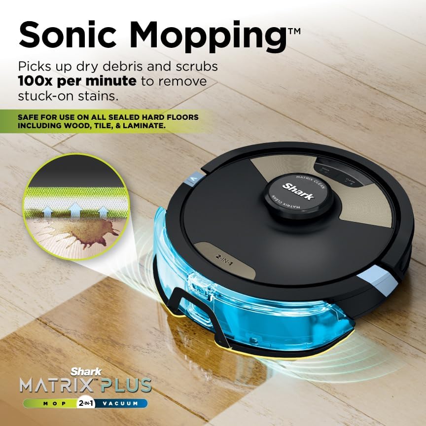 Robot Vacuum & Mop Combo Powerful Suction Matrix Plus 60-Day Debris Capacity